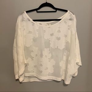 Aritzia sheer floral blouse